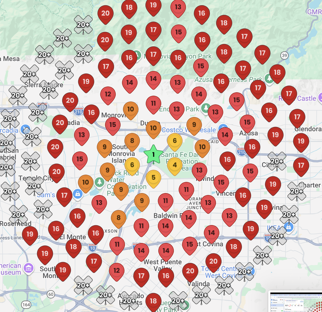 Cleaning company grid scan before